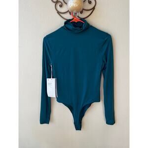 Lululemon Wundermost Ultra-Soft Nulu Turtleneck Bodysuit Size M - Storm Teal NWT